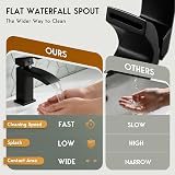 Hapilife Basin Taps Waterfall Black Matte Mono 1 Hole with Slotted Waste view 4