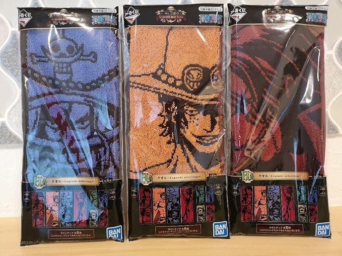 Amazon Co Jp ワンピース一番くじh賞タオル3枚ロジャーシャンクス白ひげエース ホビー 通販