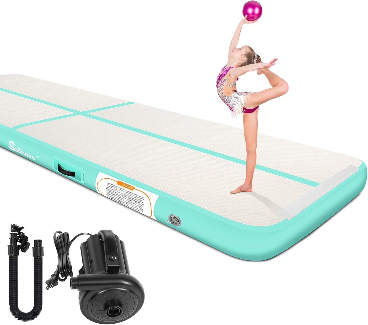 Sailnovo Gymnastics Air Mat, Inflatable Air Mat Tumble Track Training Tumbling Mat with Electric Pump, 20ft 16ft 13ft 10ft, 4in 8in Thickness for Home Use Gym Cheerleading Yoga Beach : Sports & Outdoors