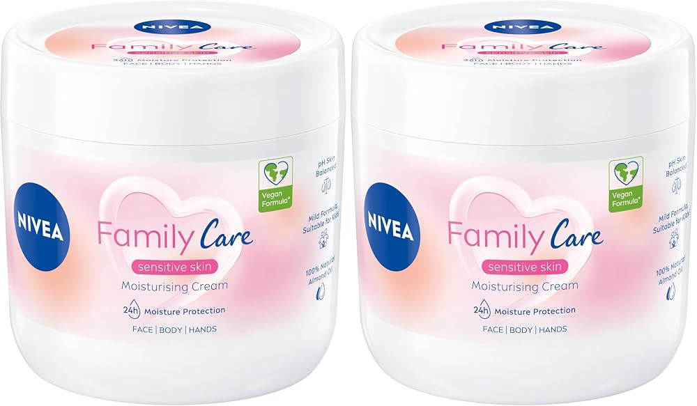 NIVEA Almond Family Care Sensitive Moisturising Cream 450 ml Pack of 2