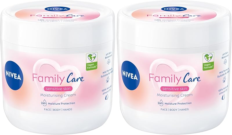 NIVEA Almond Family Care Sensitive Moisturising Cream 450 ml Pack of 2