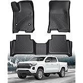 Floor Mats for Chevy Chevrolet Colorado/GMC Canyon Crew Cab 2026 2025 2024 2023 All Weather Rubber Floor Liners for Colorado/Canyon Accessories Car Mats Easy Clean, Odorless Anti-Slip