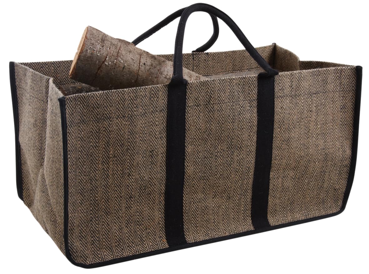 Aubry Gaspard - laminated jute log bag 65 cm