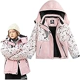 Simplee kids Girls Waterproof Snow Jacket Fleece Winter Windproof Ski Jackets for Toddler Girls Hooded Warm Coat