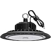 UFO LED High Bay Light 100W 14000 LM with US Plug 5ft Cable, 5000K Daylight, IP65 Waterproof, Non-Dim, Commercial Warehouse W