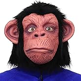 SANZHIGUO Monkey Mask Full Head Animal Mask for Halloween Costume Party Carnival Prop Latex mask, Adult