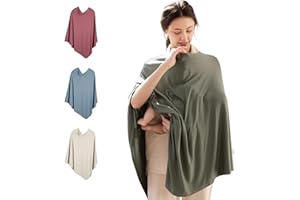 BubblePanda Rayon Made from Bamboo Nursing Cover for Baby Breastfeeding,360° Full Privacy Soft & Breathable Breastfeeding Covers Up for Women,Machine Washable Nursing shawl,Stretchy Carseat Cover