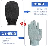 Sibba Exfoliating Gloves, 2 Pairs Body Scrubber for Dead Skin, Black view 5