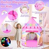 Dikence Princess Play Tent for Kids Girls 3-8 Indoor Outdoor Kids Castle view 2