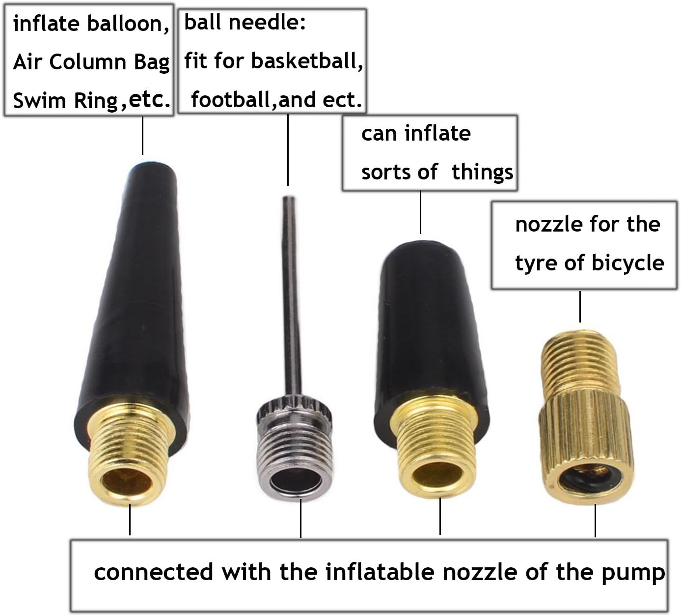 Kenkio Valve Adaptor Pump Ball Inflation Needle Nozzle Adaptor Kit : Sports & Outdoors