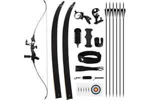 REAWOW Archery Recurve Bows for Adults Bow and Arrows Sets Hunting Takedown Bows Adult Teens Beginner Left Handed Shooting Practice 54" 6 Carbon Arrows 35lbs … ……