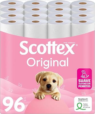 Original Papel higiénico, 96 rollos, 6 packs de 16 rollos dos capas que proporcionan el equilibro adecuado en suavidad y resistencia