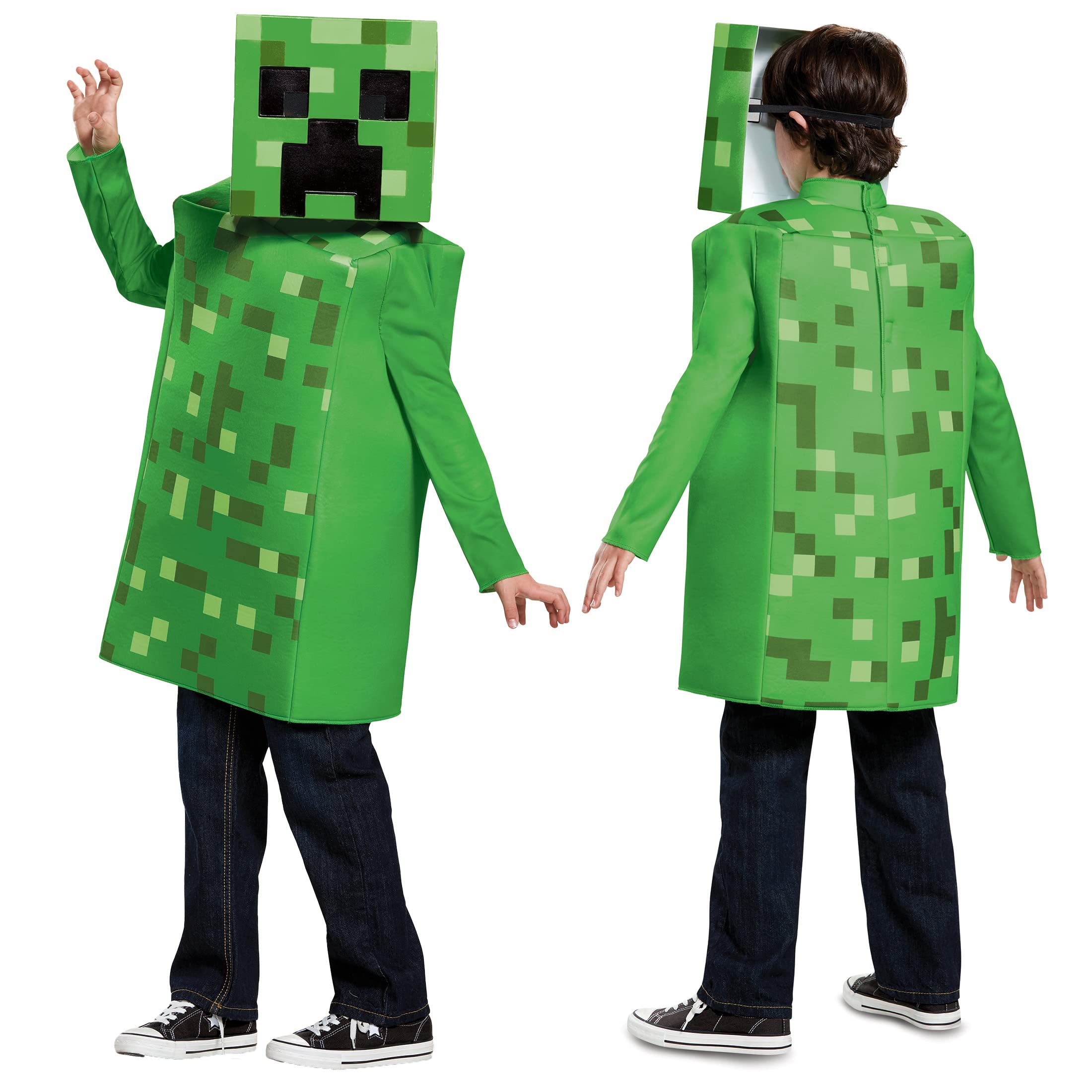 Disguise Kids Mojang Minecraft DISK65642K Classic Creeper Costume, Boys, Green, Medium, M