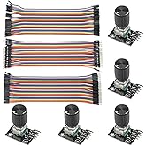 WMYCONGCONG 5 PCS KY-040 Rotary Encoder Module Brick Sensor Board with Knob Cap + 120 PCS Multicolored Breadboard Jumper Wire