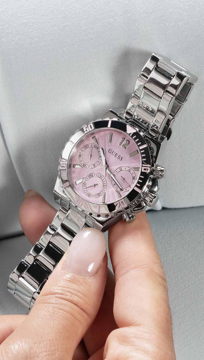 GUESS Silver-Tone Multifunction Watch