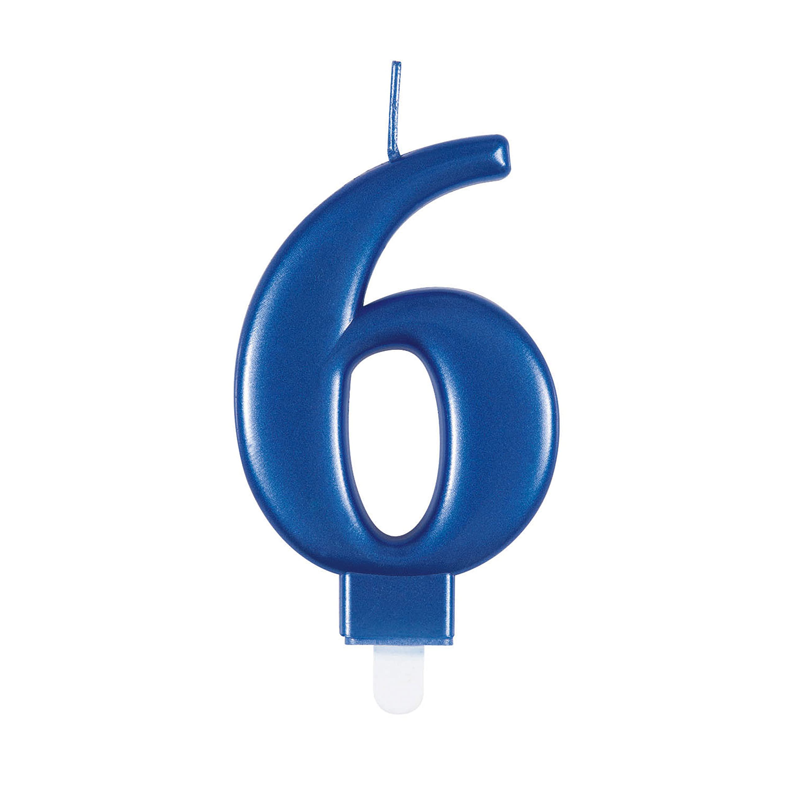 Dazzling Metallic Blue Number 6 Birthday Candle - Perfect Cake Topper for Unforgettable Milestones - 1 Pc