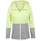 Soteer Women's Waterproof Raincoat Outdoor Hooded Rain Jacket Windbreaker (14 Colors S-XXL)