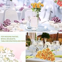 50 Pcs Artificial Rose Flower Realistic Silk Roses