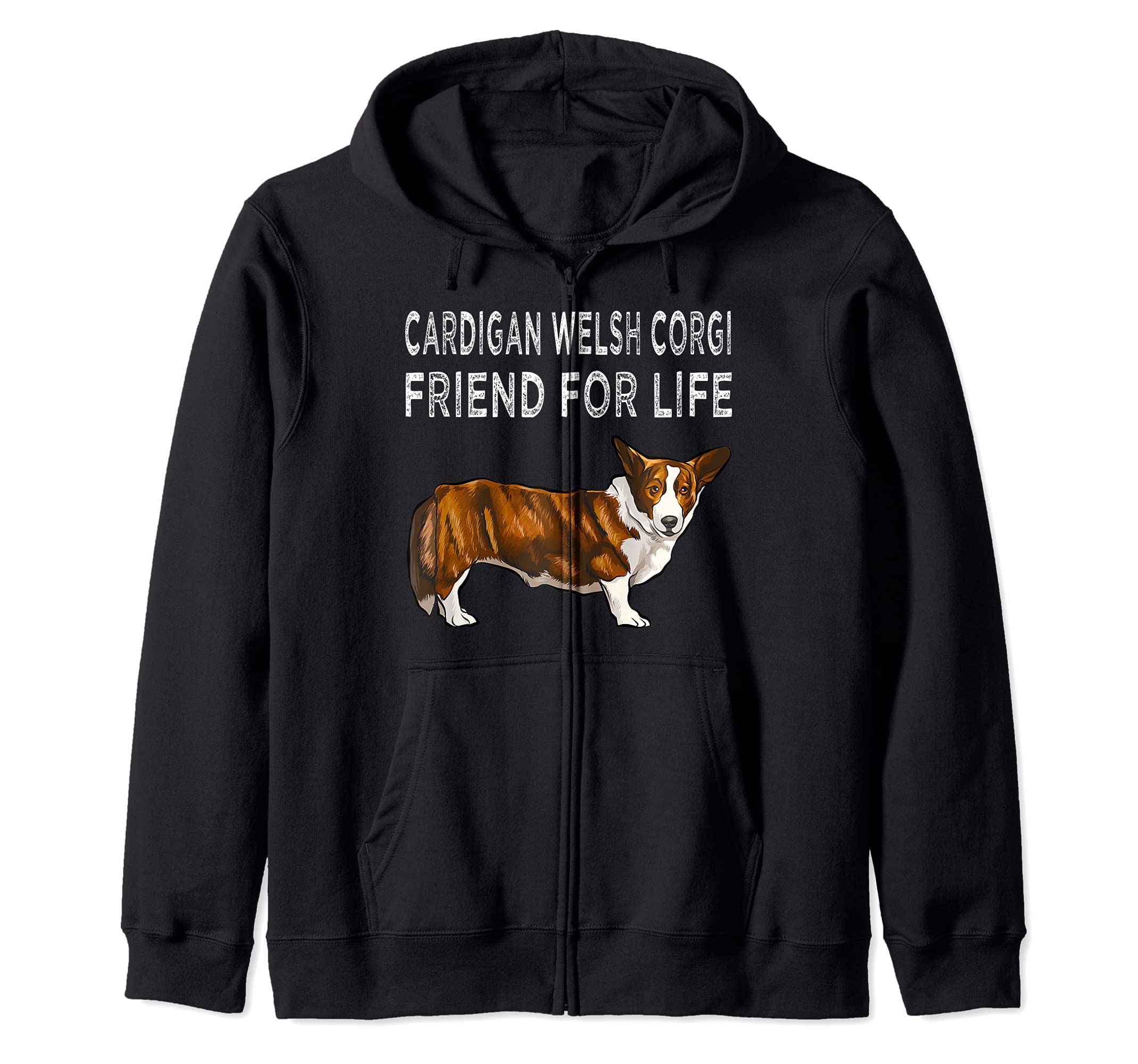 Cardigan Welsh Corgi Friend For Life Dog Friendship Zip Hoodie