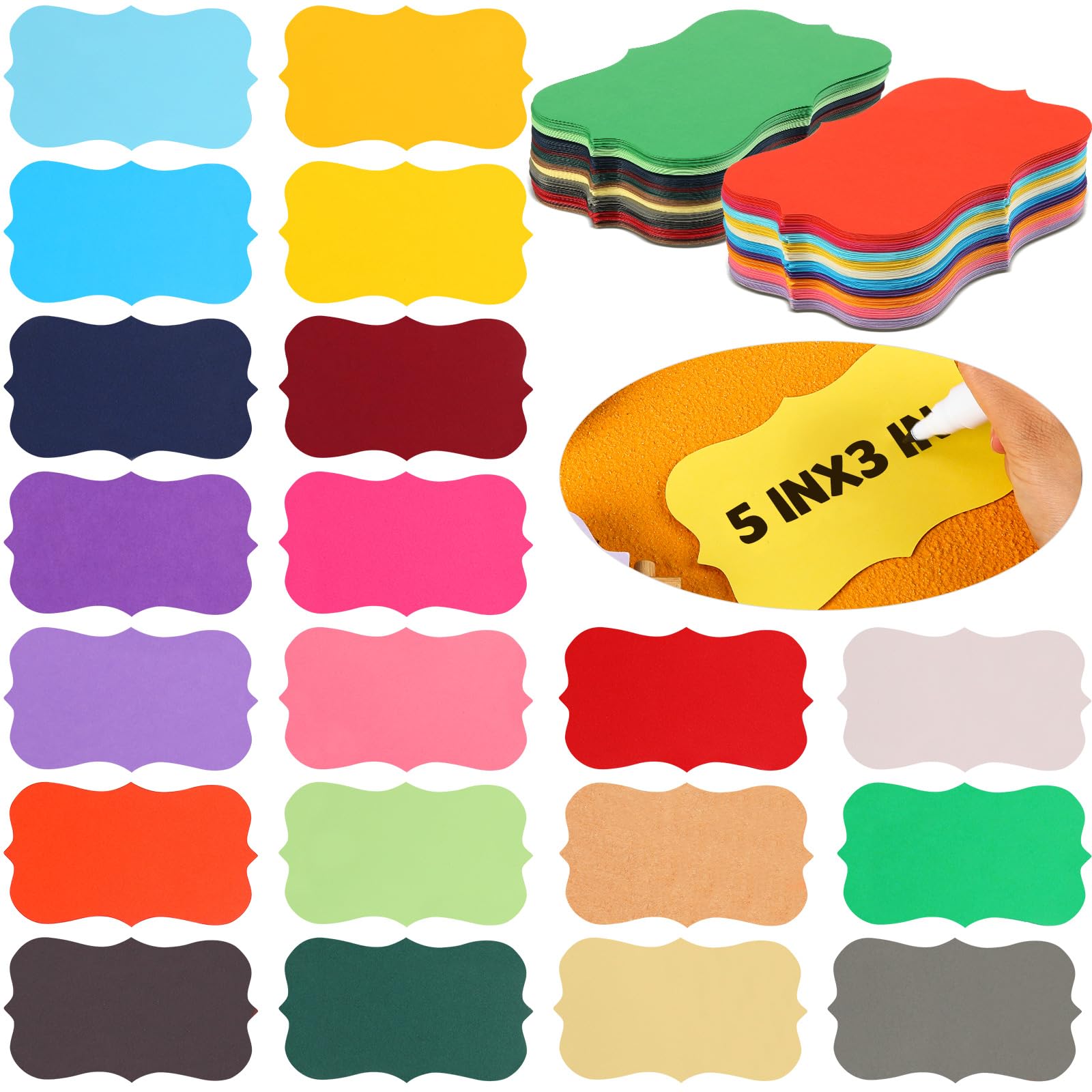 Photo 1 of Yexiya 200 Pcs Blank Index Cards Printable Kraft Business Multi Colored Note Cards Colored Flash Papers Colorful Cardstock Notecards for Study Word Paper(5 x 3 Inch,Multicolor)