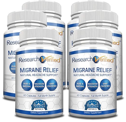 Research Verified Migraine Relief 6 Bottles Top Migraine