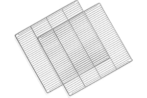 ORIKOOL 25 1/5" x 24 3/5" Commercial Freezer and Refrigerator Replacement Shelves for Single-Door Refrigerators, Set of 2, Epoxy-Coated Gray Steel Wire Shelves