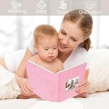 Miaikoe Small Photo Album 6x4 50 Pockets 2 Packs Pink Linen Top Loading view 5