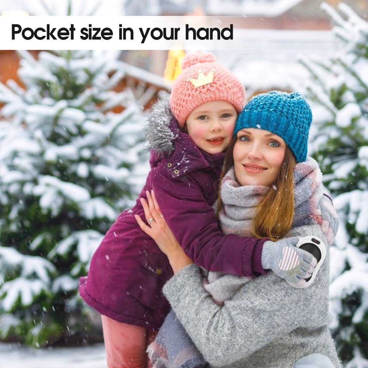 FXQ Electric Hand Warmer, 3 in 1 USB Rechargeable Hand Warmer 6000mAh Power Bank Hand Warmer with Vibration Massage, LED Flashlight and Visible LCD Play, Great for Outdoor Sport, Winter Gifts- Black