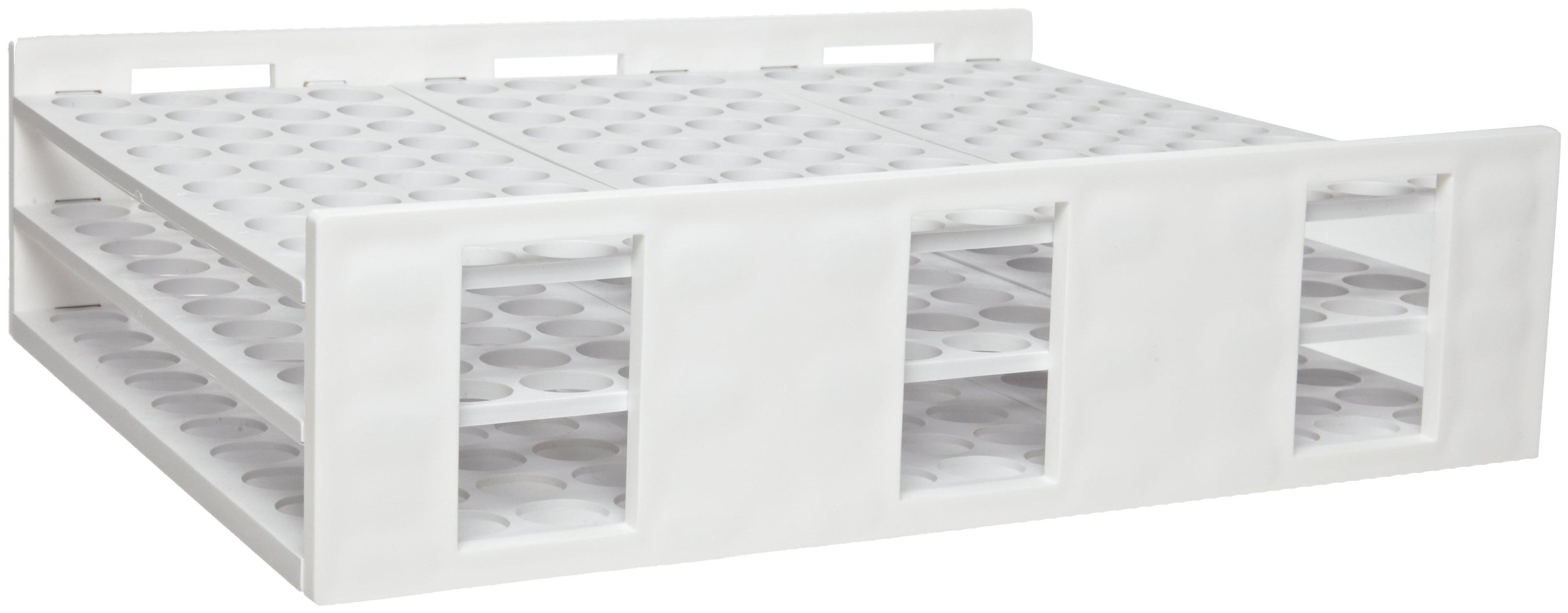 Bel-Art F18872-0000 Radioimmunoassay Tube Rack; 16-20mm, 120 Places, 13¹⁄₄ x 10¹⁄₄ x 3¹⁄₂ in., Polypropylene