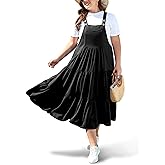 Moon Wood Plus Size Overall Dress for Women Jumper Dress with Pockets Summer Casual Adjustable Straps Tiered Maxi Dress