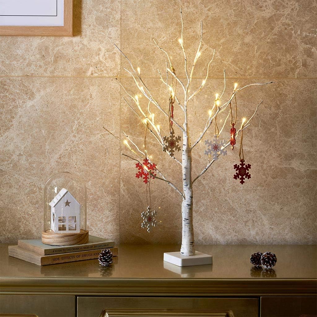 EAMBRITE White Birch Tree 2FT 24LT Christmas Tree Light