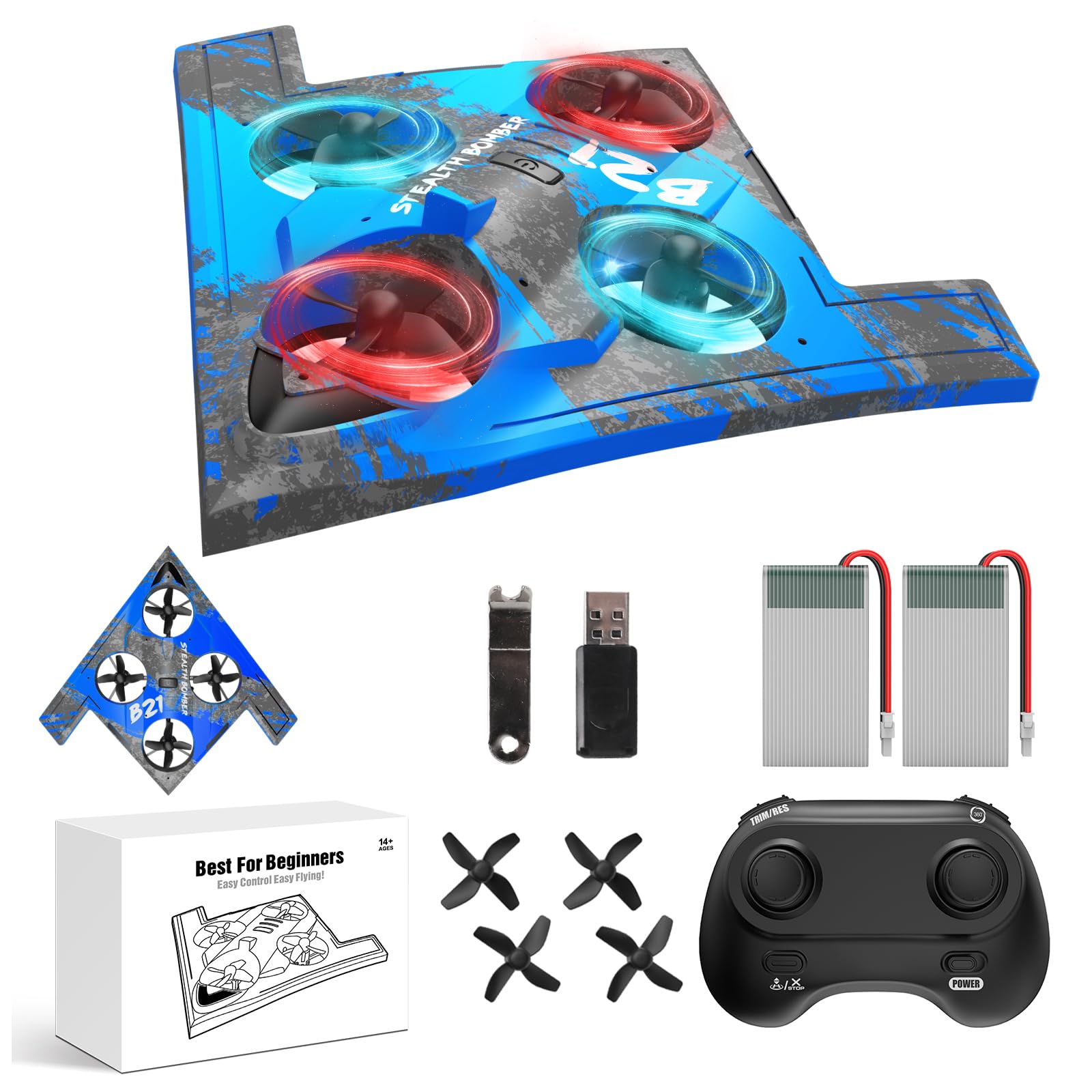 LM19-C Remote Control Airplane Stealth Fighter Jet for Beginner, 2.4GHz ...