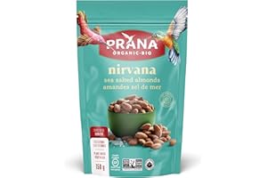 Prana Organic Nirvana – Sea Salted Almonds | Oil-Free | Source of Vitamin E, Fibre | KETO | Non-GMO, Gluten Free, Salty Vegan