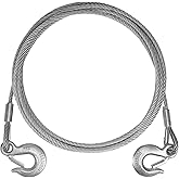 JEXTRA Galvanized Steel Winch Cable, 5/16” x 20ft Wire Rope with Hook, 9,000 lbs Breaking Strength, Heavy Duty Towing Cable, for Rollback, Crane, Wrecker, Tow Truck, UTV