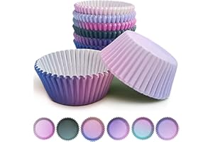 qiqee Standard Cupcake Liners Cupcake Cups 300-Count Food Grade Pink Blue Gradient Design Cupcake Papers Baking Cups Cupcake 