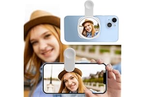 Esdallina Phone Rear Camera Selfie Mirror - See How You Look in The Back Camera - for High Definition Photos (White)