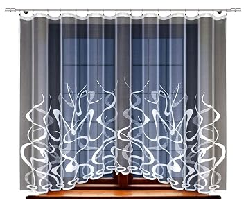 Amazon De Haft Gardine Store Vorhang Transparent Elegant Weiss