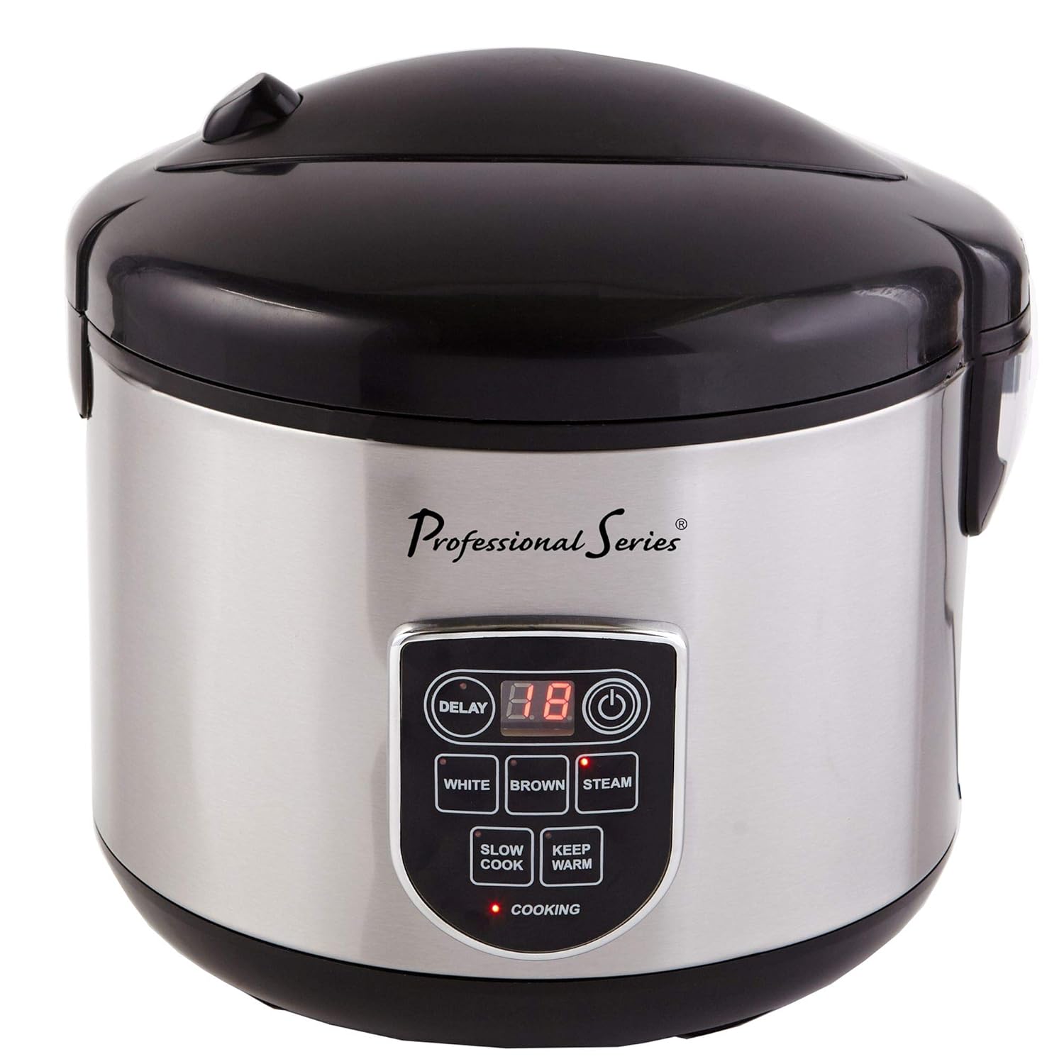 Continental Electric PS75098 Rice Cooker 20 Cup Silver