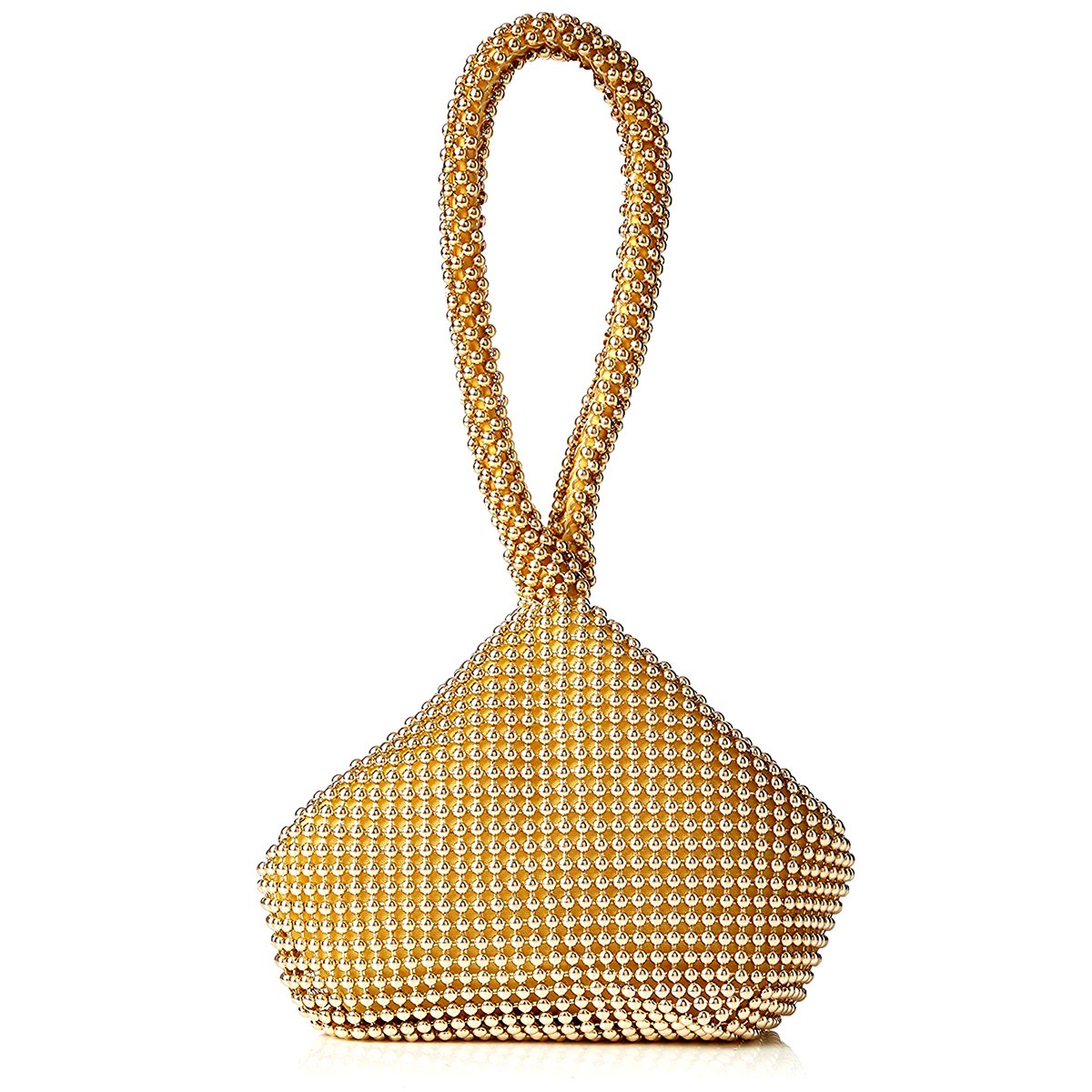 Eleoption Bridesmaid Women Lady Girl Bride Bling Zipper Alumium Sequins Prom Cocktail Party Wedding Engagement Evening Bag Purse Clutch Pouch, Gold