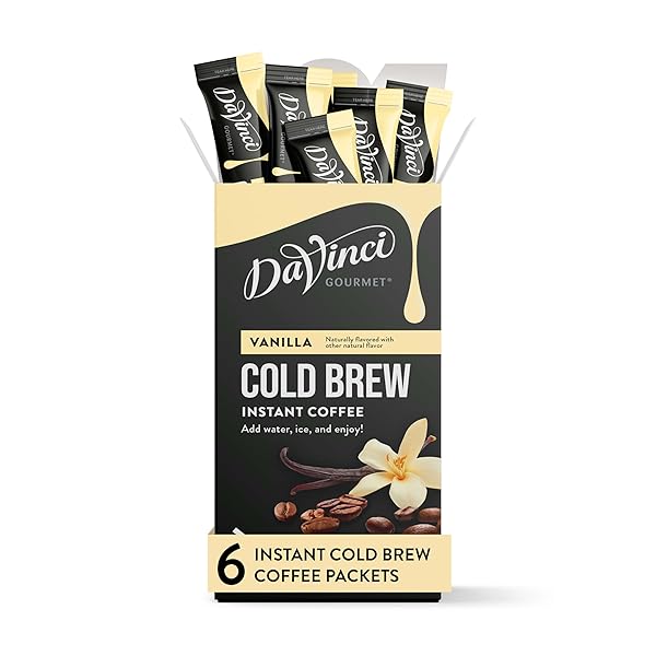 DAVINCI GOURMET VANILLA COLD BREW STICK PACK, INSTANT...