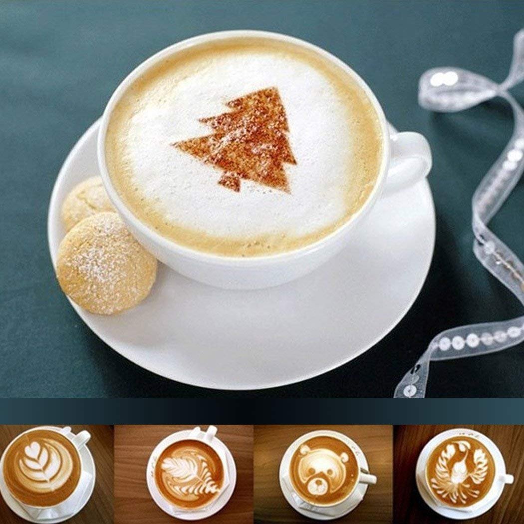 16 Design Latte Art Template Ocathnon Japanese Latte Art Milk Frothing Pitcher Ffee Latte Art Cappuccino Stencils Plastis Plate Template White