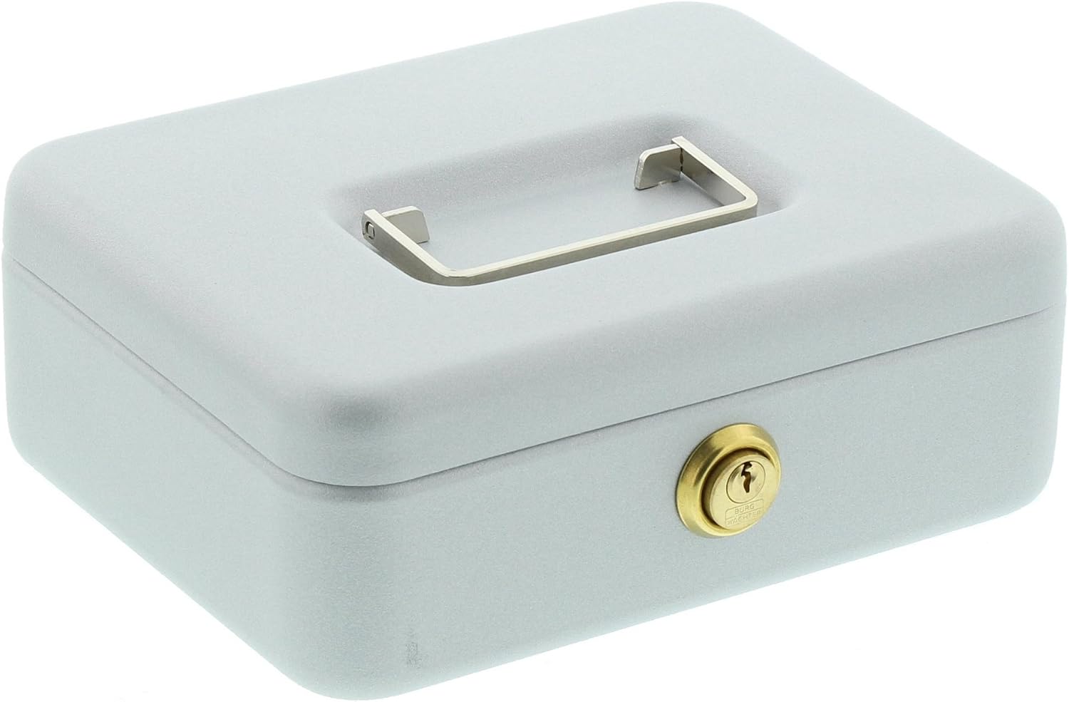 BURG-WÄCHTER Safety Deposit Box, Flat Design, Piston Cylinder Lock Brass, Universa-CKS 207, Silver, BxTxH: 205x160x75