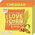 LOVE CORN Cheddar 0.7oz x 20 bags - Delicious Crunchy Corn - Healthy Family Snacks - Gluten Free, Kosher, NON-GMO - Alternative for Chips, Nuts, Crackers & Pretzels - Perfect for Charcuterie Boards