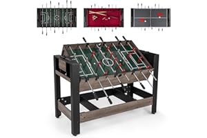 Goplus 3-in-1 Swivel Game Table, 49'' Combo Game Table with Foosball, Pool Billiards & Table Tennis for Adults, Indoor Arcade