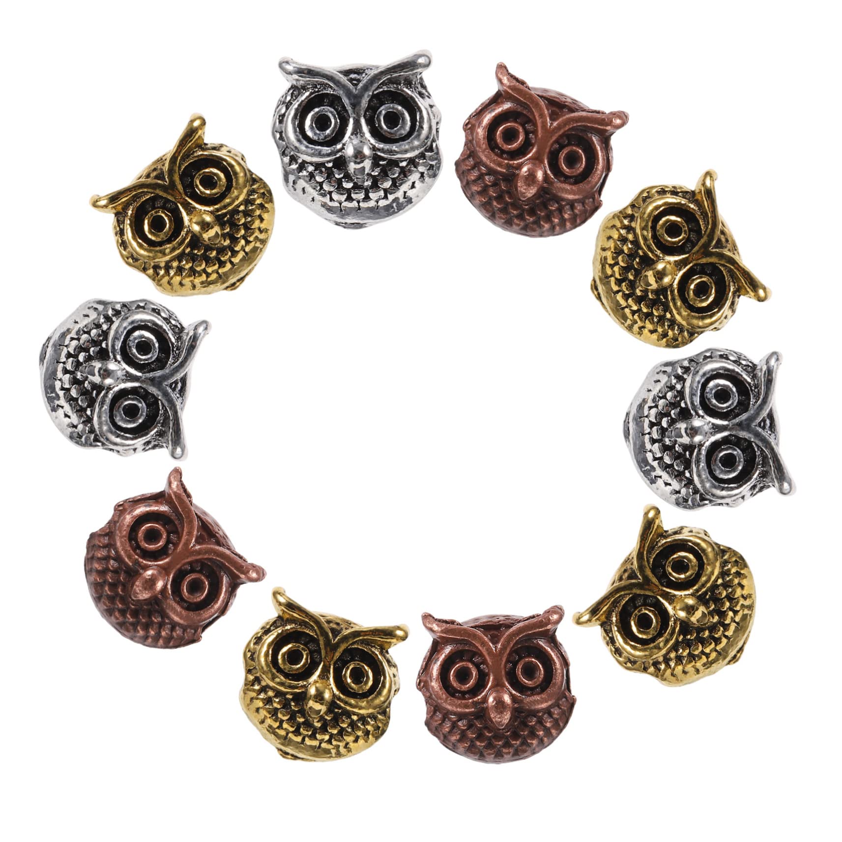 CORHAD 10pcs Bracelet Accessories Bracelet Connectors Charm Bracelet Pendants for Necklaces Charm Braclets Owl Beads Charms Spacer Beads Charms Connector Necklace Beads Tibet Alloy