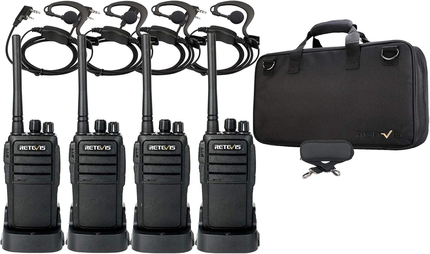 Retevis RT21 Portable Walkie Talkies with Earpiece and