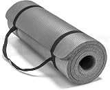 Lions Yoga Mat 10mm Thick NBR Non-Slip with Carry Strap Grey Silver