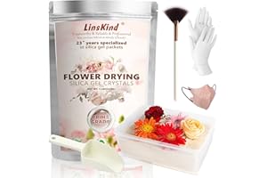 LinsKind Silica Gel Flower Drying Crystals, 2LBS Flower Drying Silica Gel Crystals, Rechargeable Flower Preservation kit with
