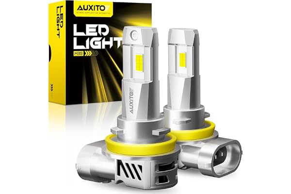 AUXITO Upgraded H11 LED Headlight Bulbs, 1:1 Mini Size, 1500% Brighter 80000LM 6500K Cool White with Cooling Fan, H8 H9 LED L