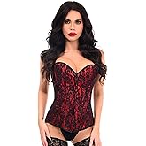 Daisy Corsets Lavish Lace Corset Tops for Women. Lingerie, Bustier, Burlesque, and Plus Size Boned Cincher - Zip and Lacing